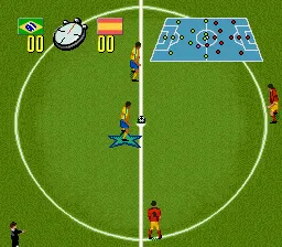Champions World Class Soccer gameplay screenshot on SNES