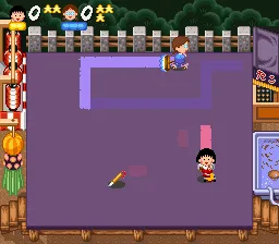 Chibi Maruko-chan: Mezase! Minami no Island!! gameplay screenshot on SNES