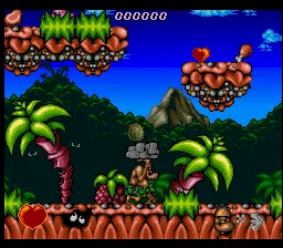 Chuck Rock gameplay screenshot on SNES