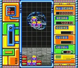 Cosmo Gang the Puzzle gameplay screenshot on SNES