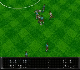 Elite Soccer gameplay screenshot on SNES