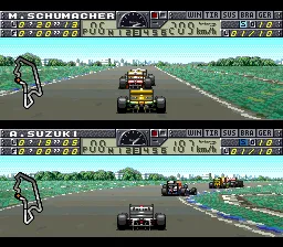 F1 Pole Position 2 gameplay screenshot on SNES