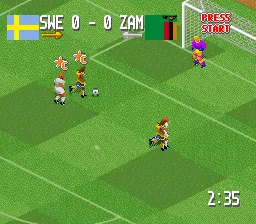 Fever Pitch Soccer gameplay screenshot on SNES