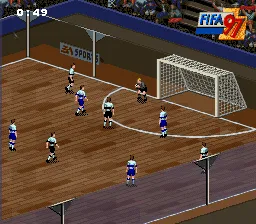 FIFA 97 gameplay screenshot on SNES