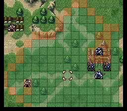 Fire Emblem: Genealogy of the Holy War gameplay screenshot on SNES