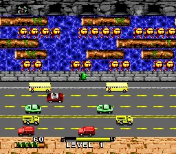 Frogger gameplay screenshot on SNES