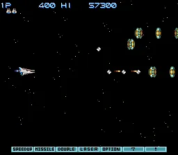 Gradius III gameplay screenshot on SNES
