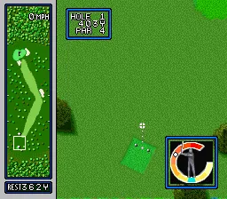 Hal's Hole in One Golf gameplay screenshot on SNES