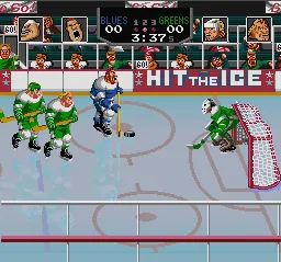 Hit the Ice: VHL: The Official Video Hockey League gameplay screenshot on SNES