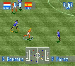 International Superstar Soccer gameplay screenshot on SNES