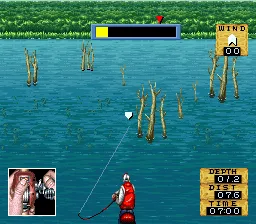 Jissen Bass Fishing Hisshouhou in USA gameplay screenshot on SNES