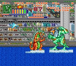 King of the Monsters 2 gameplay screenshot on SNES