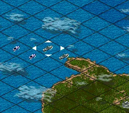 Konpeki no Kantai gameplay screenshot on SNES