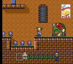 Krusty's Super Fun House gameplay screenshot on SNES