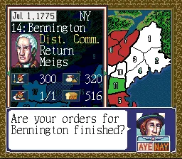Liberty or Death gameplay screenshot on SNES