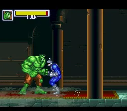 Marvel Super Heroes in War of the Gems gameplay screenshot on SNES