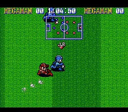 Mega Man Soccer gameplay screenshot on SNES