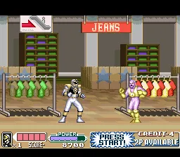 Mighty Morphin Power Rangers: The Movie gameplay screenshot on SNES