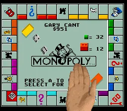 Monopoly gameplay screenshot on SNES