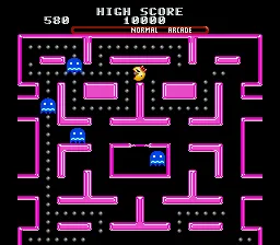 Ms. Pac-Man gameplay screenshot on SNES