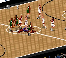 NBA Live 97 gameplay screenshot on SNES