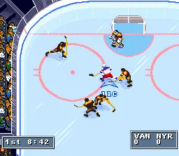 NHL 95 gameplay screenshot on SNES