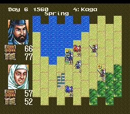 Nobunaga's Ambition gameplay screenshot on SNES