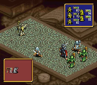 Ogre Battle: The March of the Black Queen gameplay screenshot on SNES