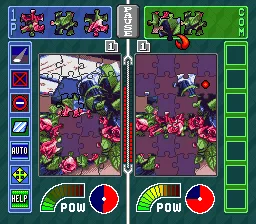 Pieces gameplay screenshot on SNES