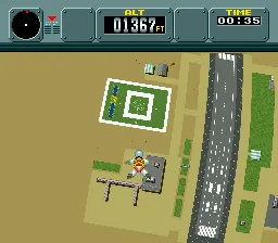 Pilotwings gameplay screenshot on SNES