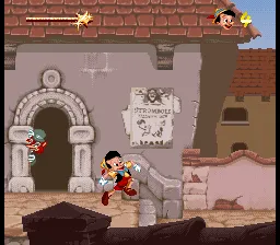 Pinocchio gameplay screenshot on SNES