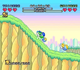 Pop'n TwinBee: Rainbow Bell Adventures gameplay screenshot on SNES
