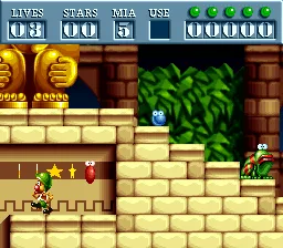 Putty Squad gameplay screenshot on SNES