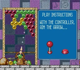 Puzzle Bobble gameplay screenshot on SNES