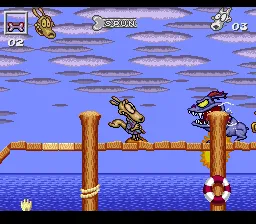 Rocko's Modern Life: Spunky's Dangerous Day gameplay screenshot on SNES