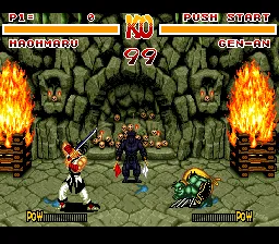 Samurai Shodown gameplay screenshot on SNES