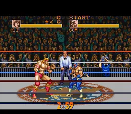Saturday Night Slam Masters gameplay screenshot on SNES