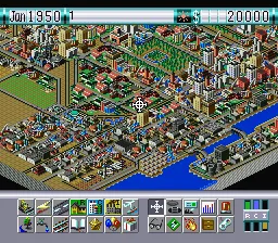 SimCity 2000: The Ultimate City Simulator gameplay screenshot on SNES