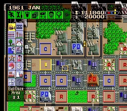 SimCity gameplay screenshot on SNES