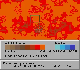 SimEarth gameplay screenshot on SNES
