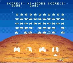 Space Invaders DX gameplay screenshot on SNES
