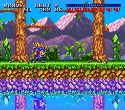 Sparkster gameplay screenshot on SNES