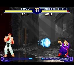 Street Fighter Alpha 2 gameplay screenshot on SNES