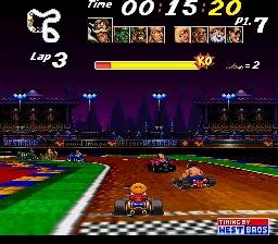 Street Racer gameplay screenshot on SNES