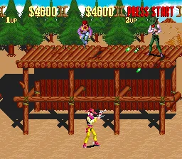 Sunset Riders gameplay screenshot on SNES