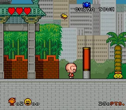 Super Bonk gameplay screenshot on SNES
