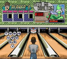 Super Bowling gameplay screenshot on SNES