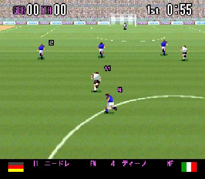 Super Formation Soccer 94: World Cup Edition gameplay screenshot on SNES