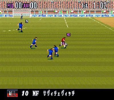 Super Formation Soccer 95: della Serie A gameplay screenshot on SNES