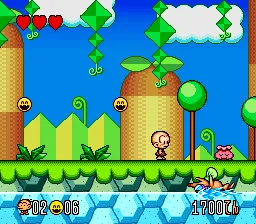 Super Genjin 2 gameplay screenshot on SNES
